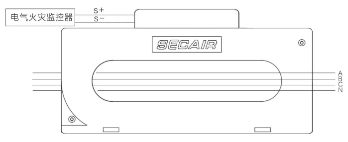 J-SCM41(250)剩余電流式<a href=http://www.pkej.com.cn/dianqihuozai/ target=_blank class=infotextkey>電氣火災監控</a>探測器接線圖