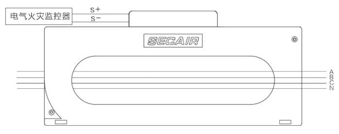 J-SCM41(400)剩余電流式<a href=http://www.pkej.com.cn/dianqihuozai/ target=_blank class=infotextkey>電氣火災監控</a>探測器接線圖